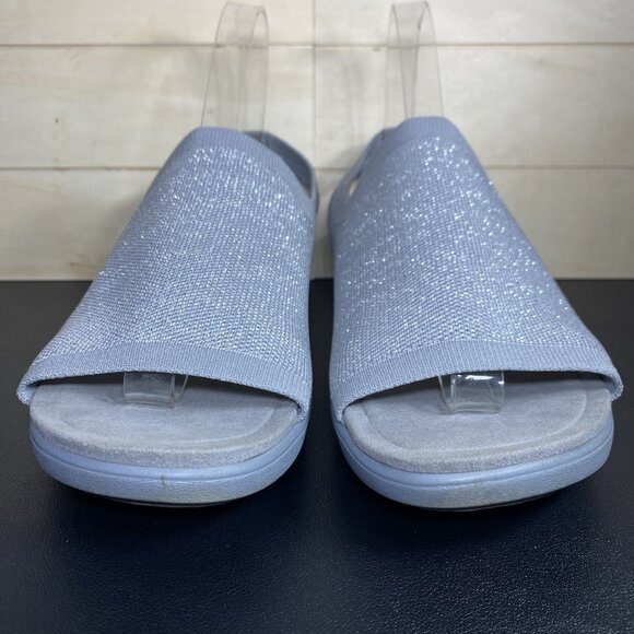 Traq Alegria Barett Knit Slip-On Grey Silver Women's Size 9 Shoes EU39 Slingback - Picture 5 of 11